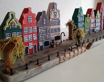 Grandes maisons décoratives originales et uniques d'Amsterdam en bois flotté