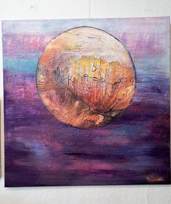 Originale Große Moderne Handgemalte  Abstrakte Strukturierte  Acryl Gemälde auf Leinwand