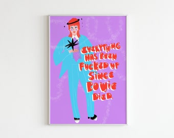 Blackstar Print | Wall Art Glicee Print | Digital Print, David Bowie Art, David Bowie Pop Art | A2, A3, A4, A5 Sizes