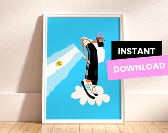 Argentina te Amo Print | Printable Wall Art | Digital Print, Fernet Branca, Messi World Cup | A3 High Quality File