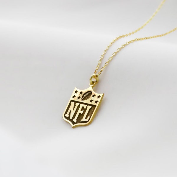 Perfect Plated American Football Necklace | Engraved Football Pendant | Super Bowl Necklace | Sports Jewelry Gifts for Football Lover