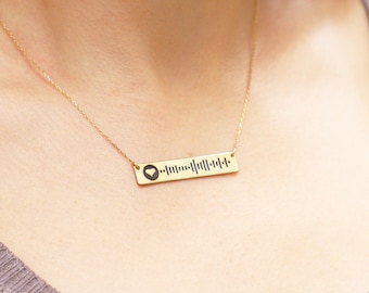 Custom Scannable Music Code Necklace | Engraved Album Song Code Bar Necklace | Gifts for Women | Birthday Gifts | Christmas Gifts