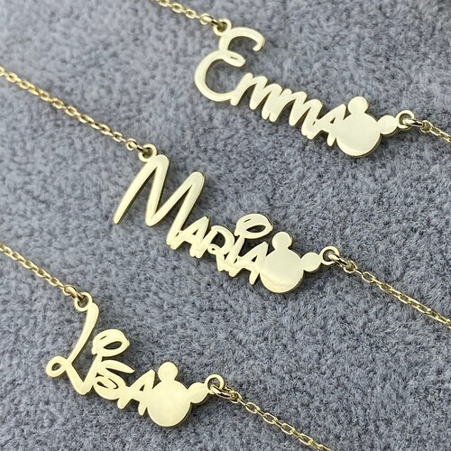 Custom Unique Cartoon Name Necklace Gold Dainty Cute Baby - Etsy Custom Unique Cartoon Name Necklace Gold Dainty Cute Baby - Etsy