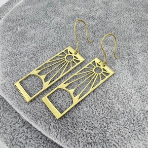 Sunrise Dangle Earrings | Gold Anime Earrings | Silver Unique Earrings | Anniversary Gifts