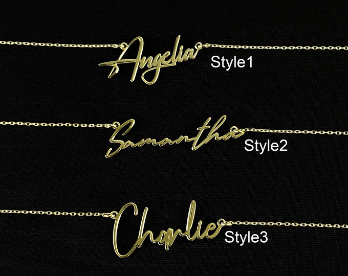Personalized Name Necklaces, Gold Script Name Necklaces, Personalized Gift, Gifts For Mom, Personalized jewelry, Gift for Her