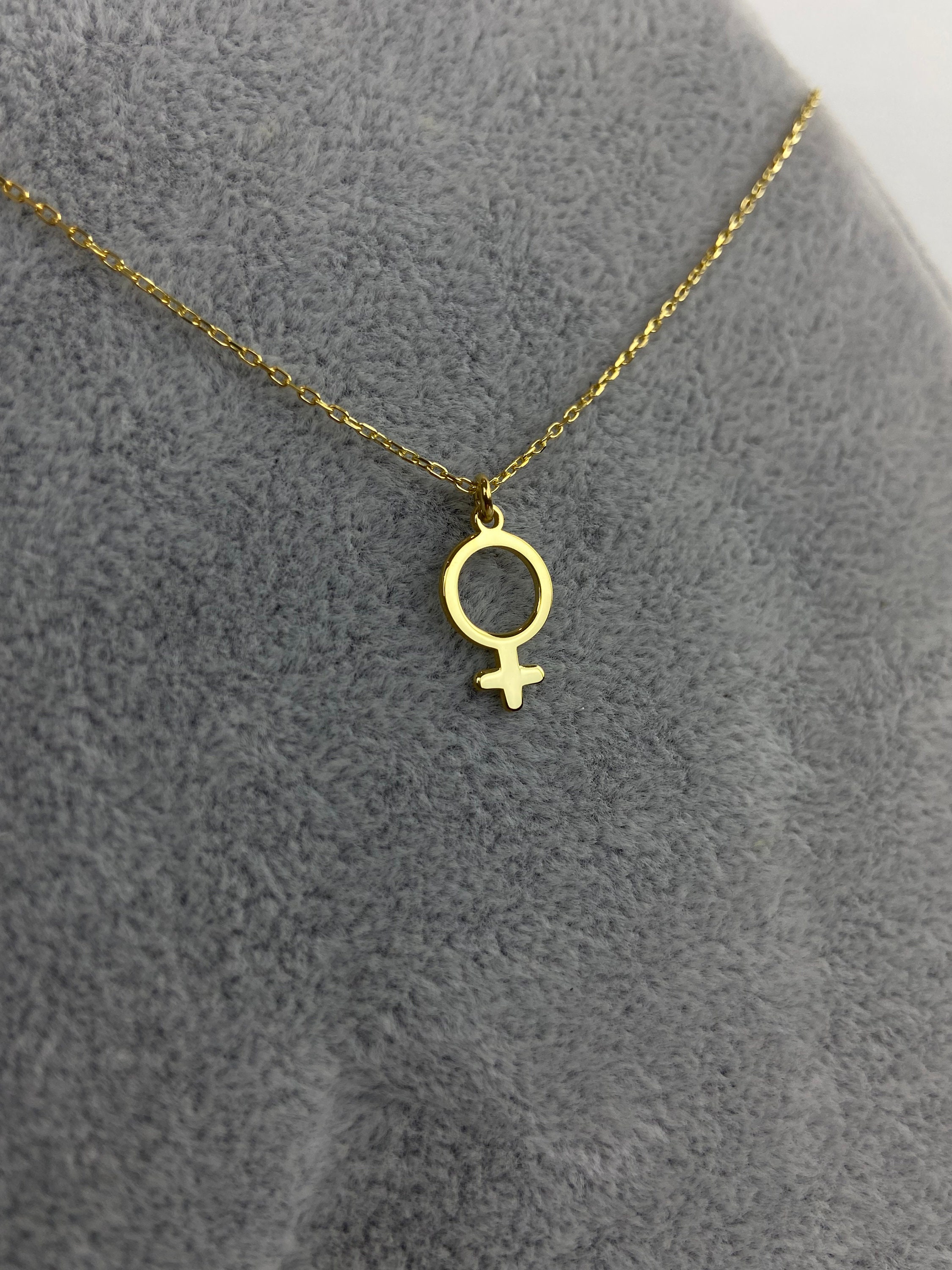 Tiny Female Symbol Necklace Gold Venus Symbol Necklace - Etsy