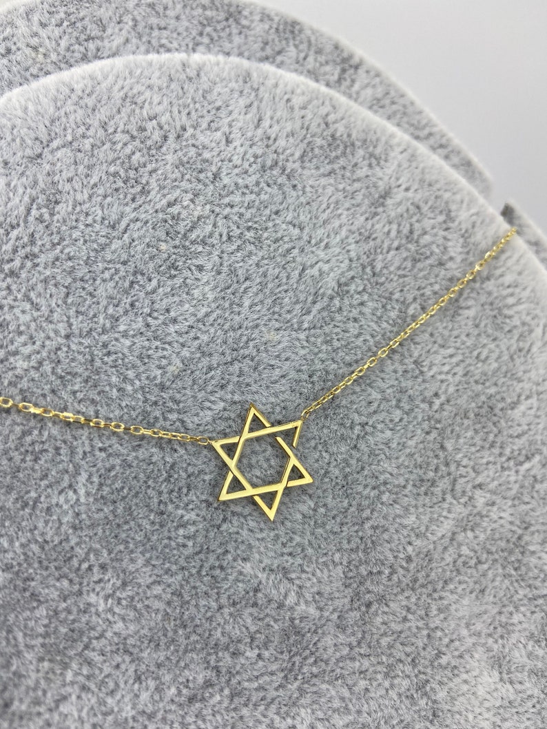 Star of David Necklace Magen David Gold Necklace Judaica Jewelry image 4