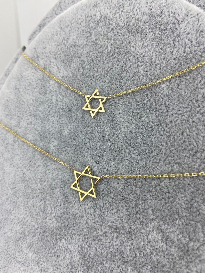 Star of David Necklace Magen David Gold Necklace Judaica Jewelry image 1