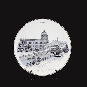 Vintage Porcelain Plates, KPM Berlin, German Porcelain, The Royal Palace, Berlin, Royal Porcelain Plates