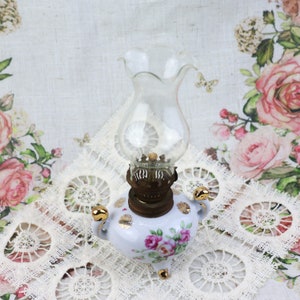 Vintage Decor - Hand-painted Porcelain Petroleum Lamp - German Vintage Decoration by Onno Behrends
