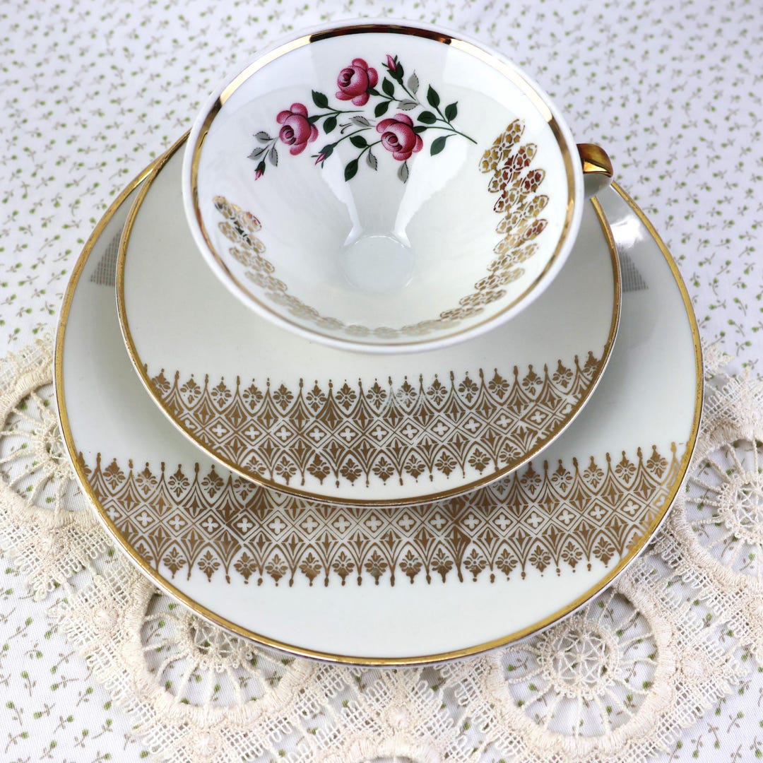 Vintage Mitterteich Bavaria Porcelain Tea Service · Cup, Saucer & Cake ...