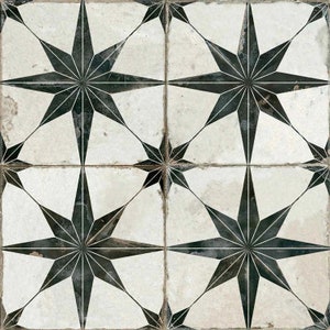 Azulejo de pared y suelo con forma de estrella antigua, caja de 45 cm x 45 cm