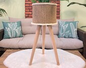 Wicker, Natural Basket, Flower basket, Laundry basket, Plant Basket, Decorative Basket, Hausewarming Gift, Colourful Plant Pot, Home Decor