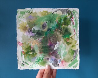 Small Original Painting | Watercolor and Ink, Square