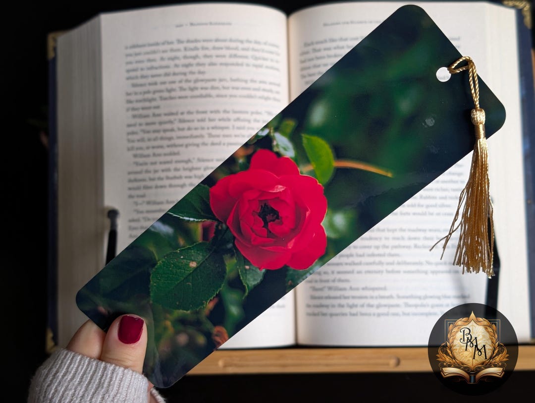 Red Roses Bookmarks Red Rose Bookmark | Spring Flower Photography | Floral Bookmark With ...
