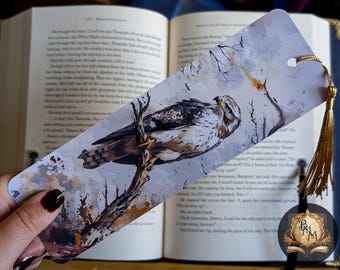Hawk Bookmark | Fantasy | Red Tailed Hawk | Animal | Native | Laminated with Tassel