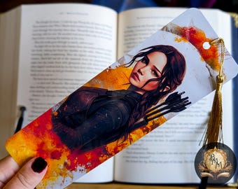 Katniss Everdeen Bookmark | The Hunger Games | Mockingjay | Laminated Bookmark with Tassel