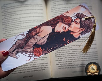 Fantasy Lesezeichen | ACOTAR Lesezeichen | Feyre und Rhysand Lesezeichen | Laminiertes Lesezeichen | Lesezeichen mit Quaste