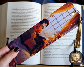 Cozy Reading Corner Bookmark | Laminated bookmark with tassel