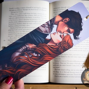 Poppy and Casteel Bookmark | Romantasy | Blood & Ash | Laminated Bookmark with Tassel
