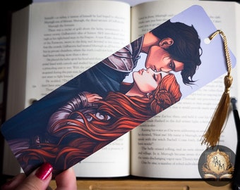 Poppy and Casteel Bookmark | Romantasy | Blood & Ash | Laminated Bookmark with Tassel