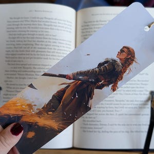 Orka Skullsplitter Bookmark | Shadow of the Gods | Fantasy laminated bookmark with tassel