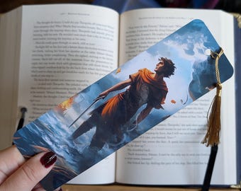 Percy Jackson Bookmark | Camp Half-Blood | Fantasy laminated bookmark with tassel