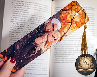 Aelin and Rowan Bookmark | Throne of Glass | Fantasy laminated bookmark with tassel