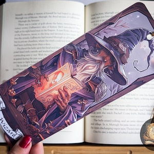 The Wizard | DnD Bookmark | Fantasy Bookmark | | Laminated Bookmark | Bookmark with Tassel | XL Bookmark