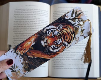 Tiger Bookmark | Animal | Siberian Tiger | Fantasy | Laminated with Tassel