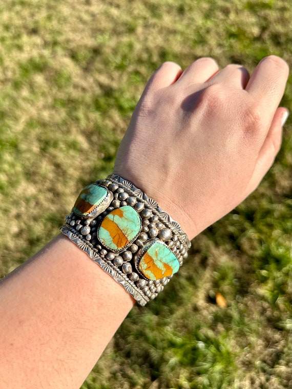 Large turquoise cuff bracelet