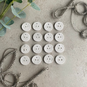 Handmade Personalised Clay Wedding Name Tag - Pack of 10