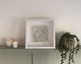 Ben Nevis | Ceramic Framed Wall Art | Handmade | Scottish Munro Contours | Hikers, Hill Walkers & Outdoor Adventurers