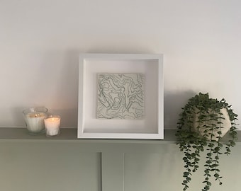 Ben Chonzie | Ceramic Framed Wall Art | Handmade | Scottish Munro Contours | Gift for Hikers, Hill Walkers & Outdoor Adventurers