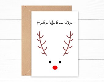 Frohe Weihnachten - can be personalised - 4 designs - German Happy Christmas cards A5