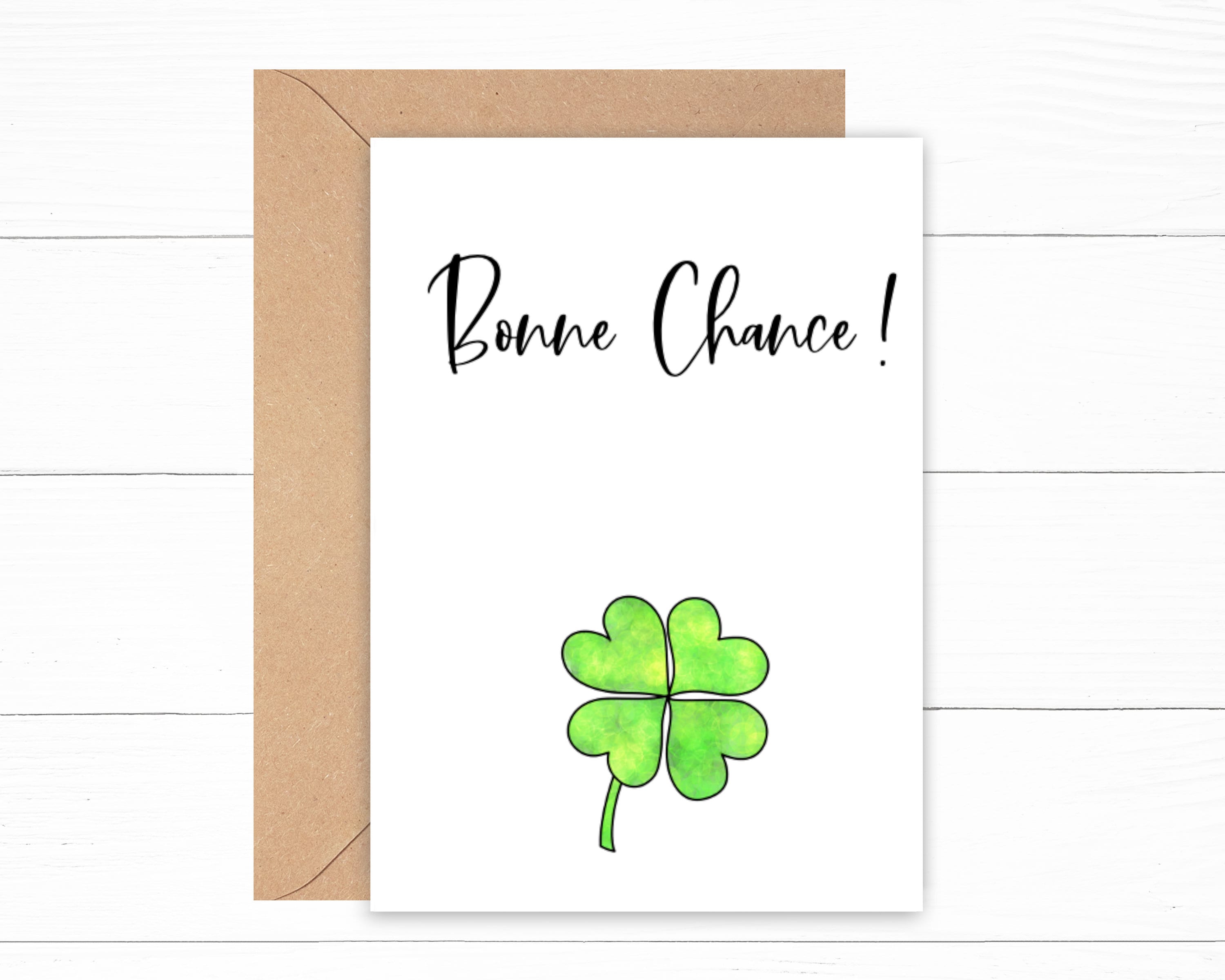 Carte De Bonne Chance Pop-up 3D Avec Trèfle à Quatre Feuilles - France