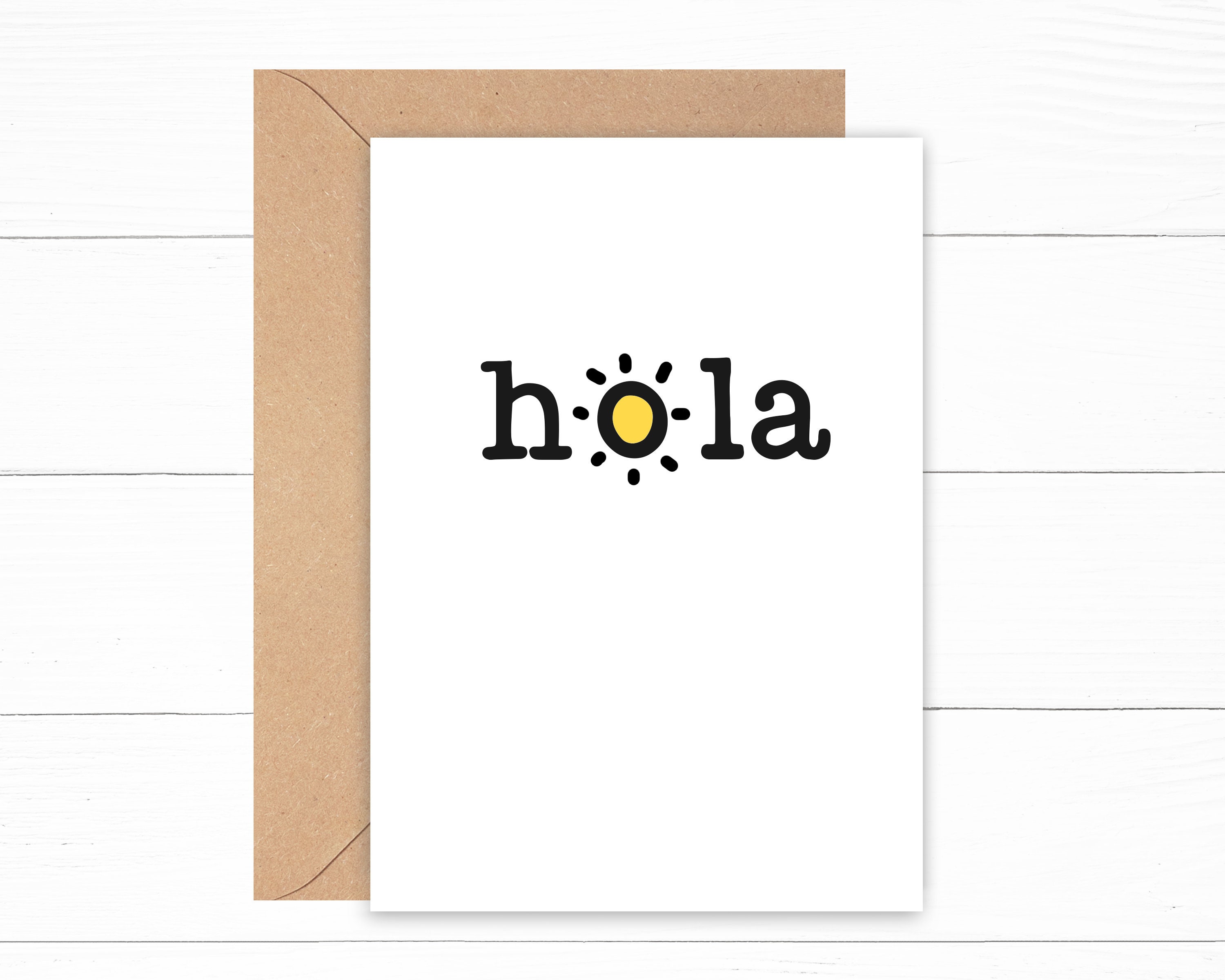 Hola - Spanish Hello greetings card A5 - can be personalised