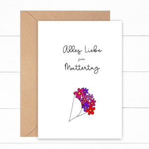 Alles Liebe zum Muttertag/Schönen Muttertag - German Happy Mother's Day card A5 - can be personalised image 1