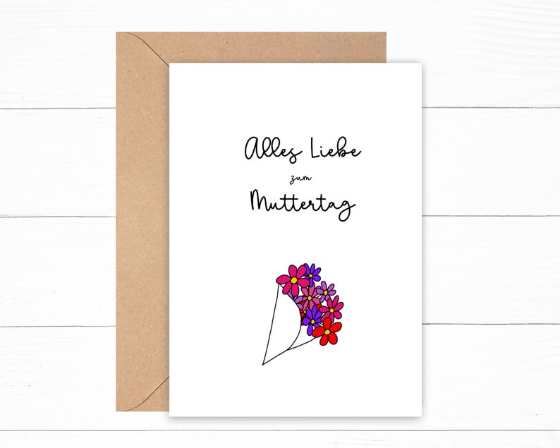 Alles Liebe zum Muttertag/Schönen Muttertag - German Happy Mother's Day card A5 - can be personalised image 1