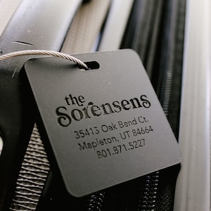 1/4" Personalized Luggage Tag | Matte Black