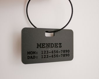 1/8" Child ID Backpack Tag | Modern Design