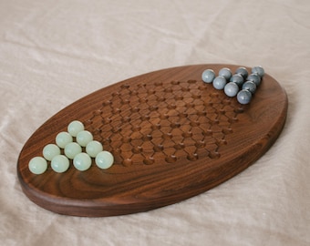 2 Player WALNUT Chinese Checkers | Wood Board