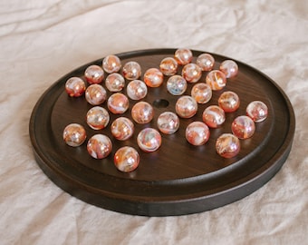 11-Inch Marble Solitaire | Wood Board