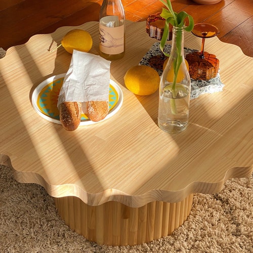 Fluted Wavy Buttercup Shaped Coffee Table Etsy