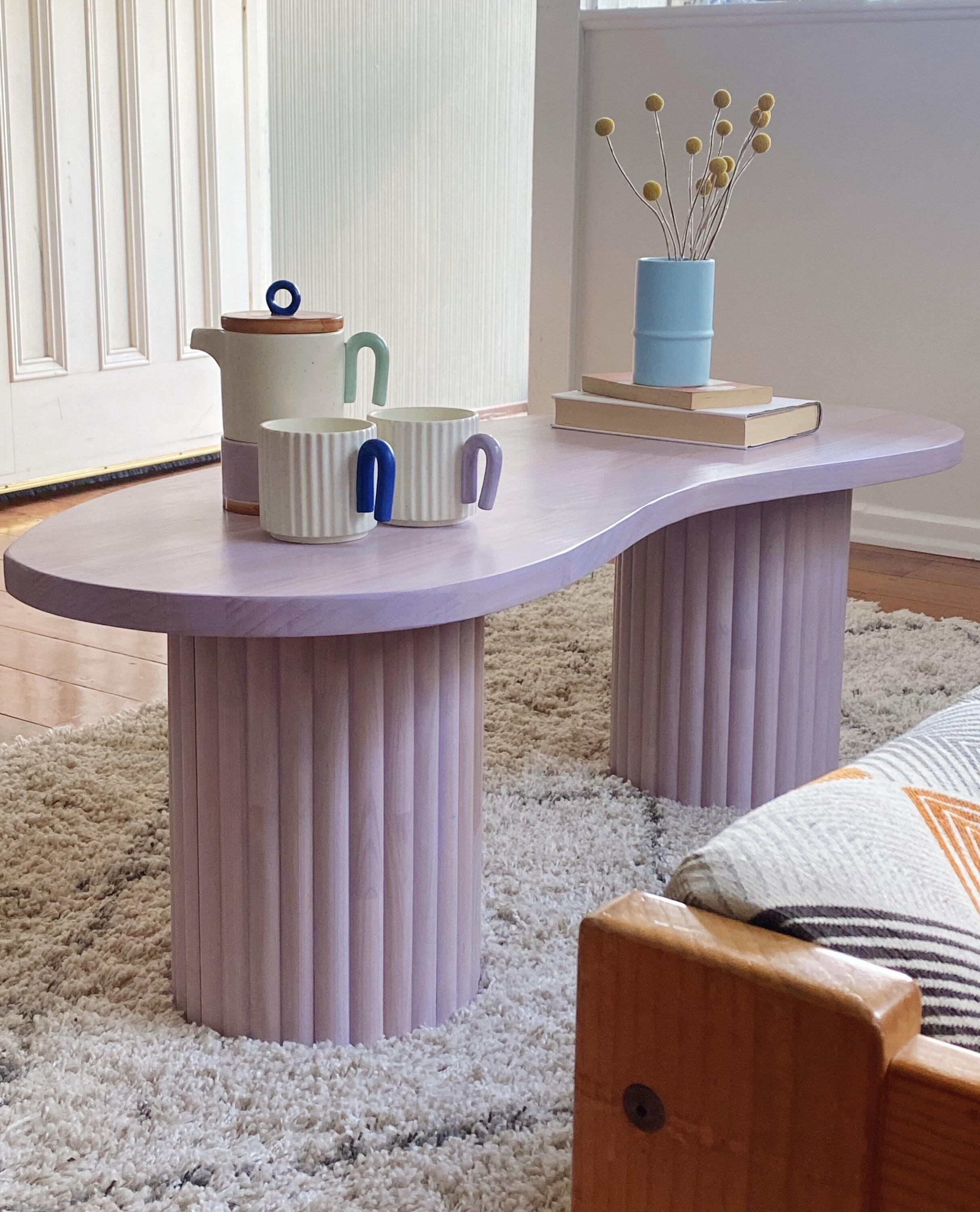 Kidney Shaped Coffee Table Lavender Etsy Australia