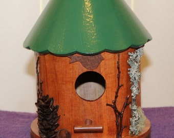 Birdhouse - Wooden Birdhouse is Hand Painted and Decorated - All individual and No -two- are the same