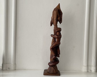 Large African Carving "Man in Palm"