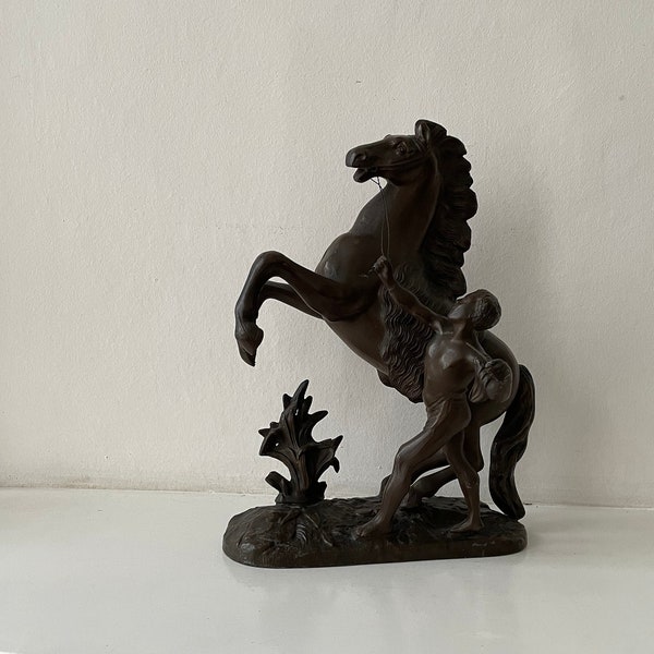 Patinierte Bronze Skulptur 'Cheval de Marly' nach G. Coustou