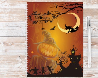 Halloween Horror A5 notebook Contains 60 sheets of lined or blank 100% recycled paper Eco friendly bio-degradable Ideal gift 4 Horror fan