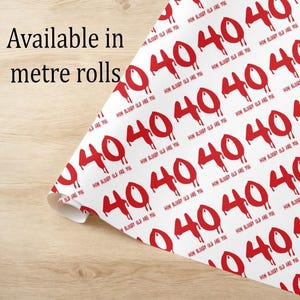 Roligt presentpapper för 40-årsdag, presentpapper för en förbannad milstolpe